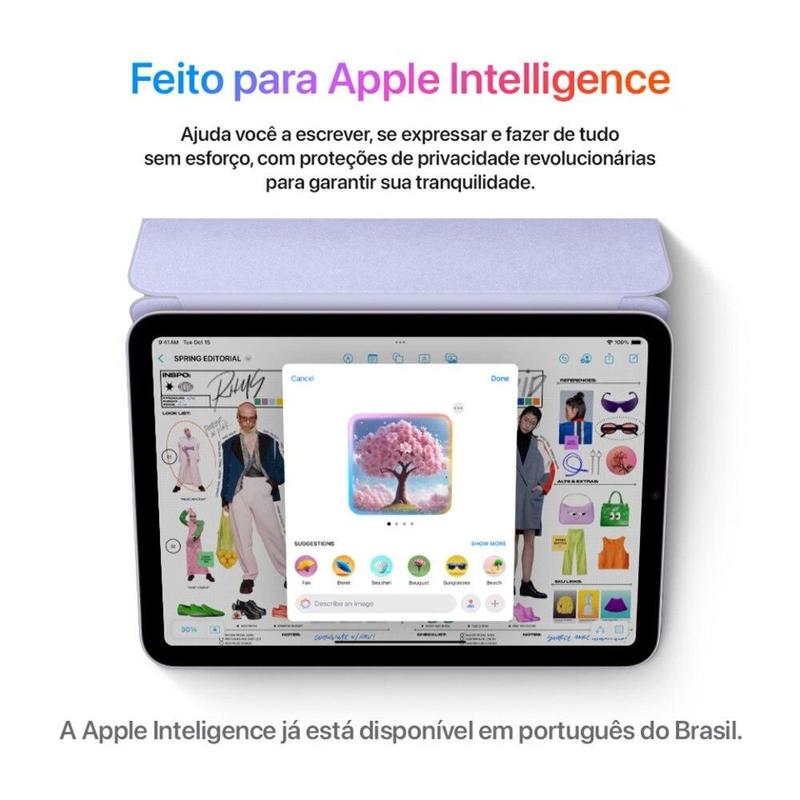 Apple iPad mini, A17 Pro, WiFi + Cellular 512 GB Roxo - iPad Pro